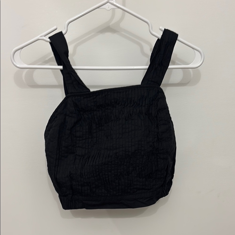 Black Crop Top with Thick Straps